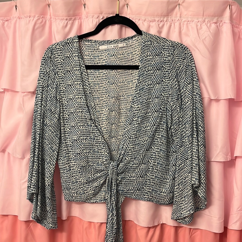 Aila Blue Tie Crop Top